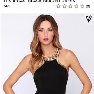 Lulus black beaded bodycon dress.